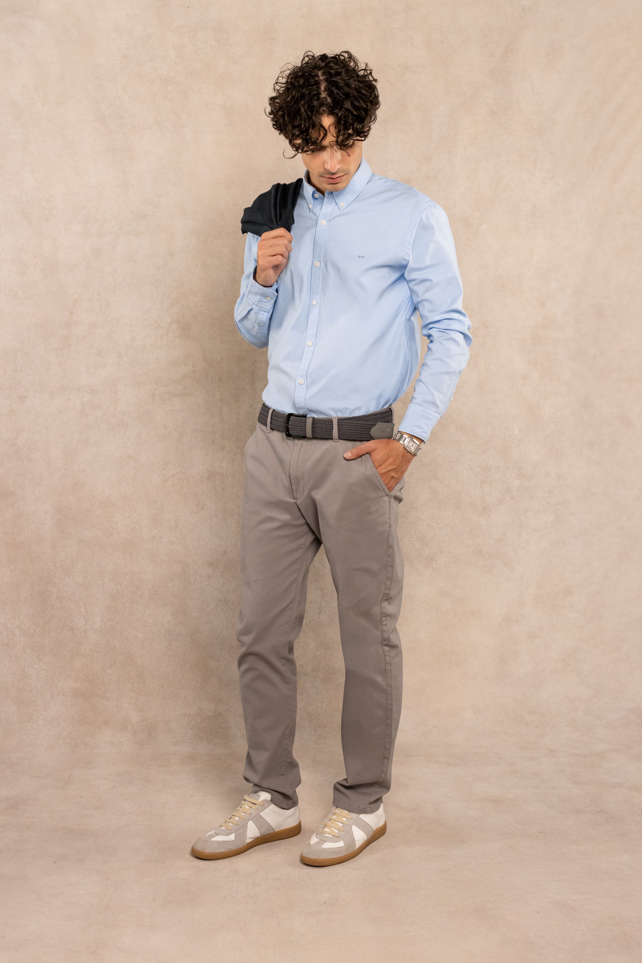 Camisa Antimanchas Popelina Light Blue - Talla Regular