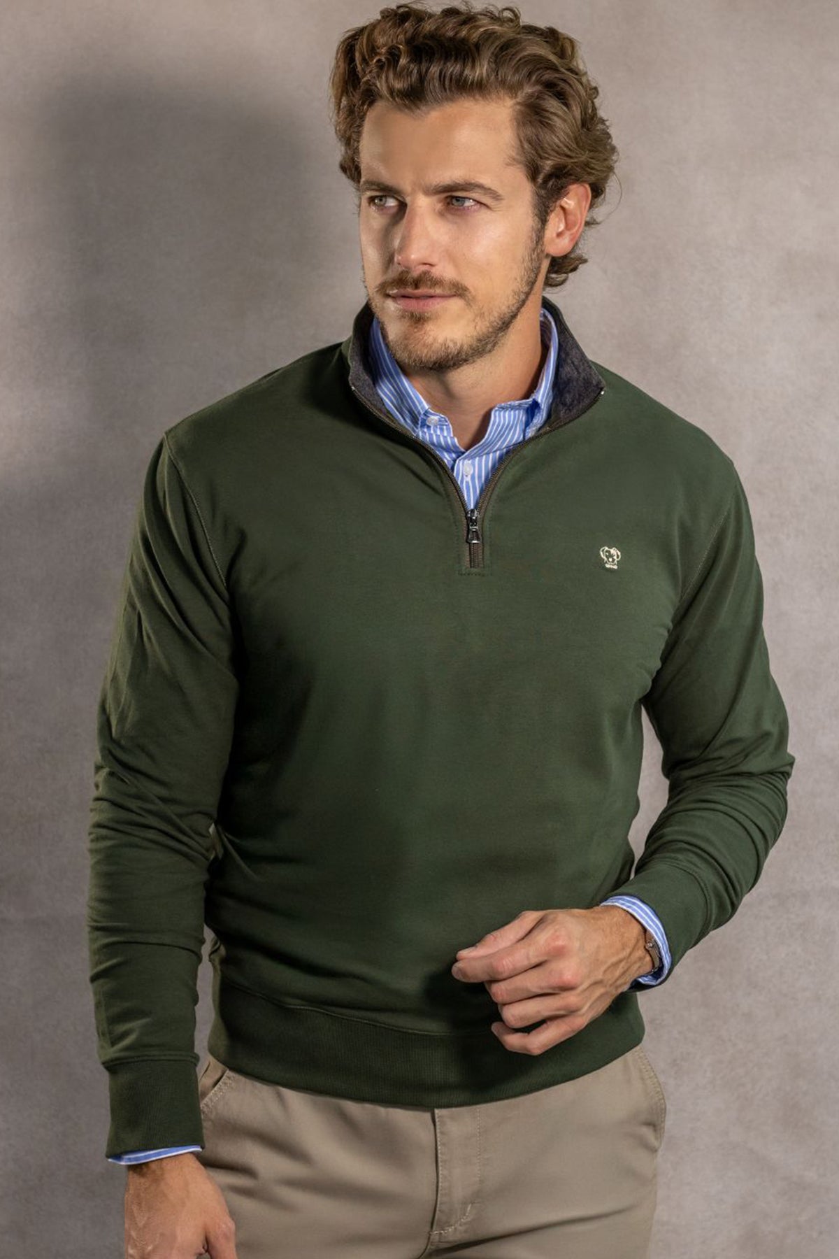 Halfzip Viana Antimanchas Verde Militar