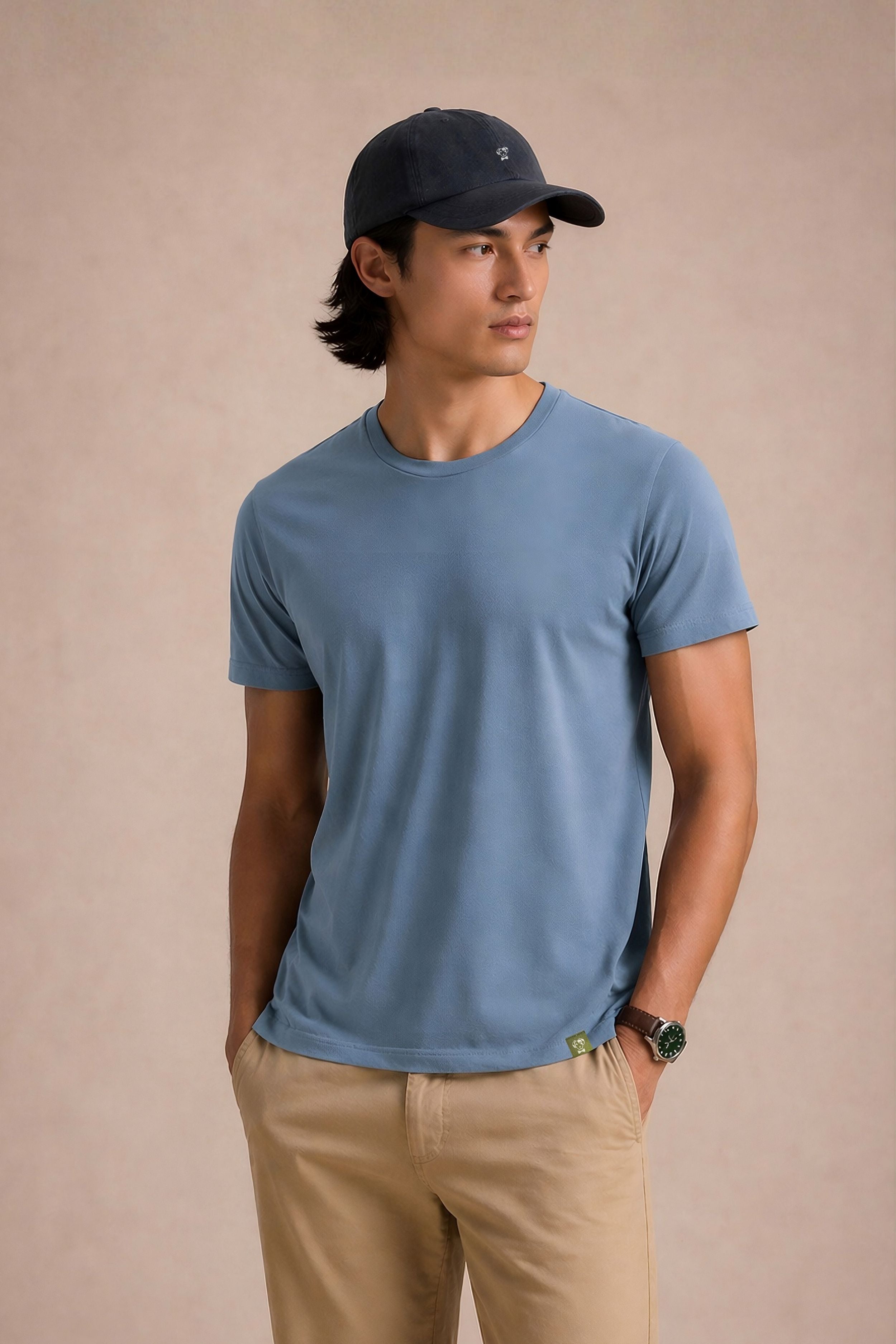 T-Shirt Antimanchas Azul Chino - Talla Regular
