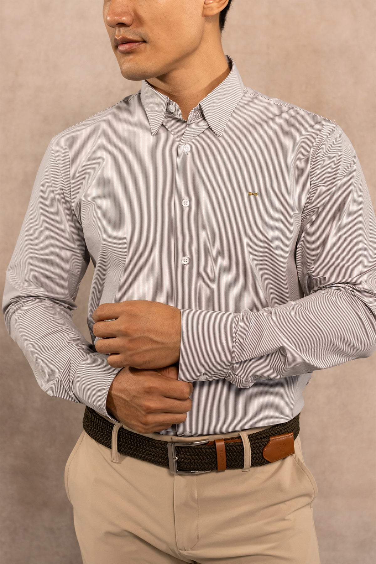 Camisa Performance Oxford Rayas Verde