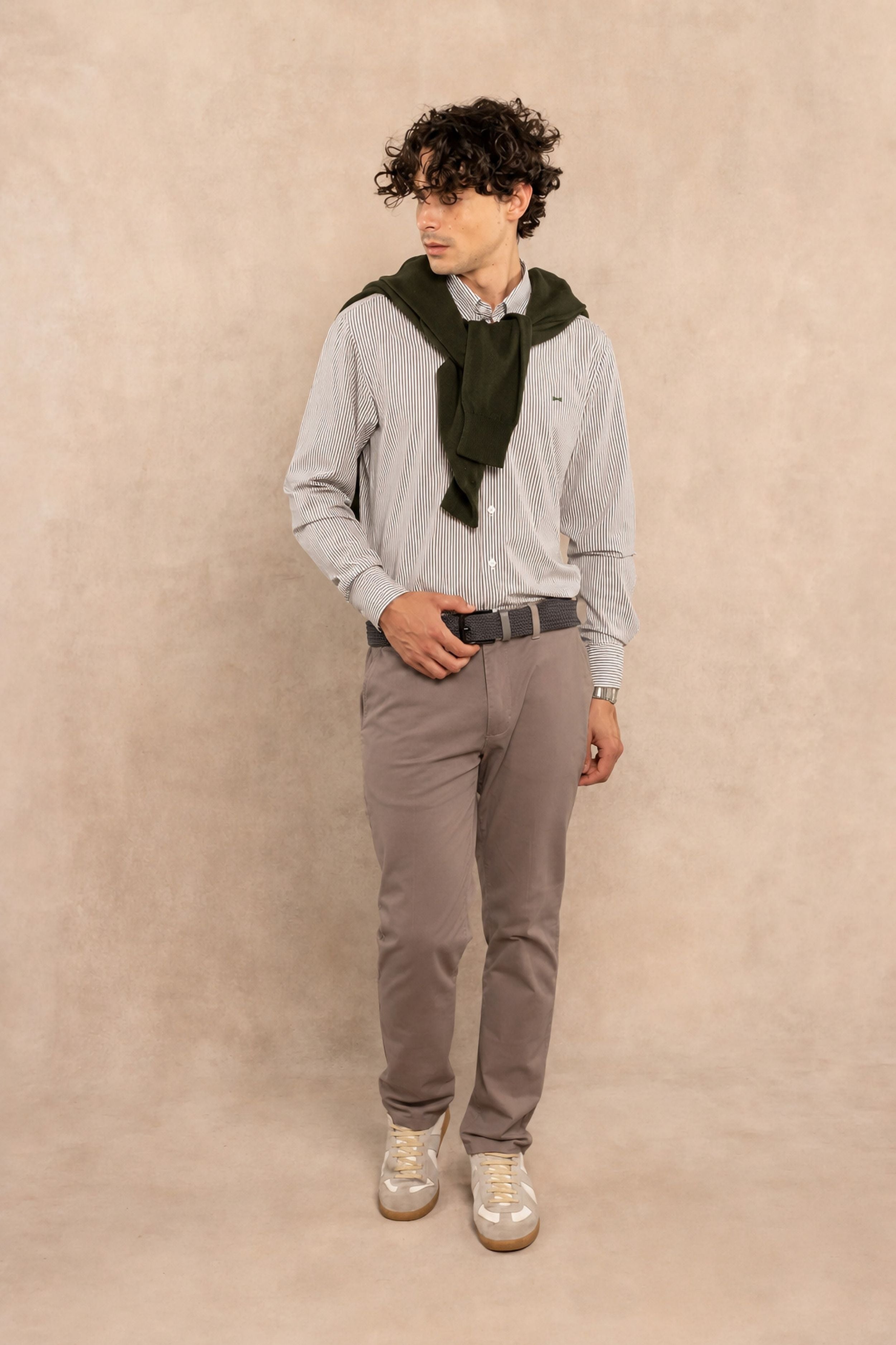 Camisa Performance Oxford Rayas Verde