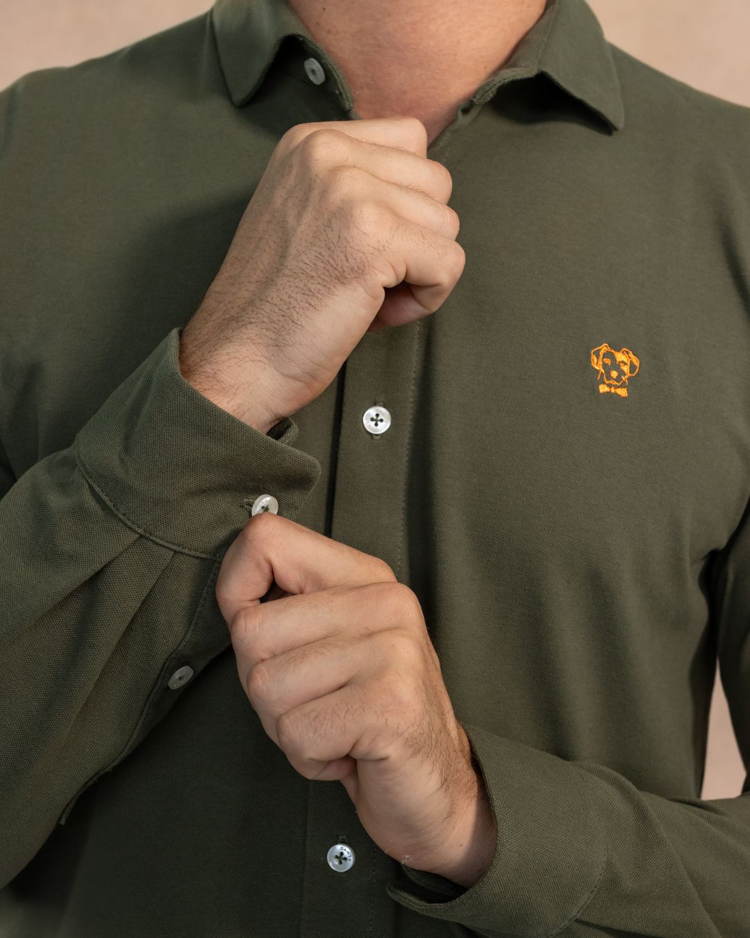 Camisa Antimanchas Piqué Verde Militar