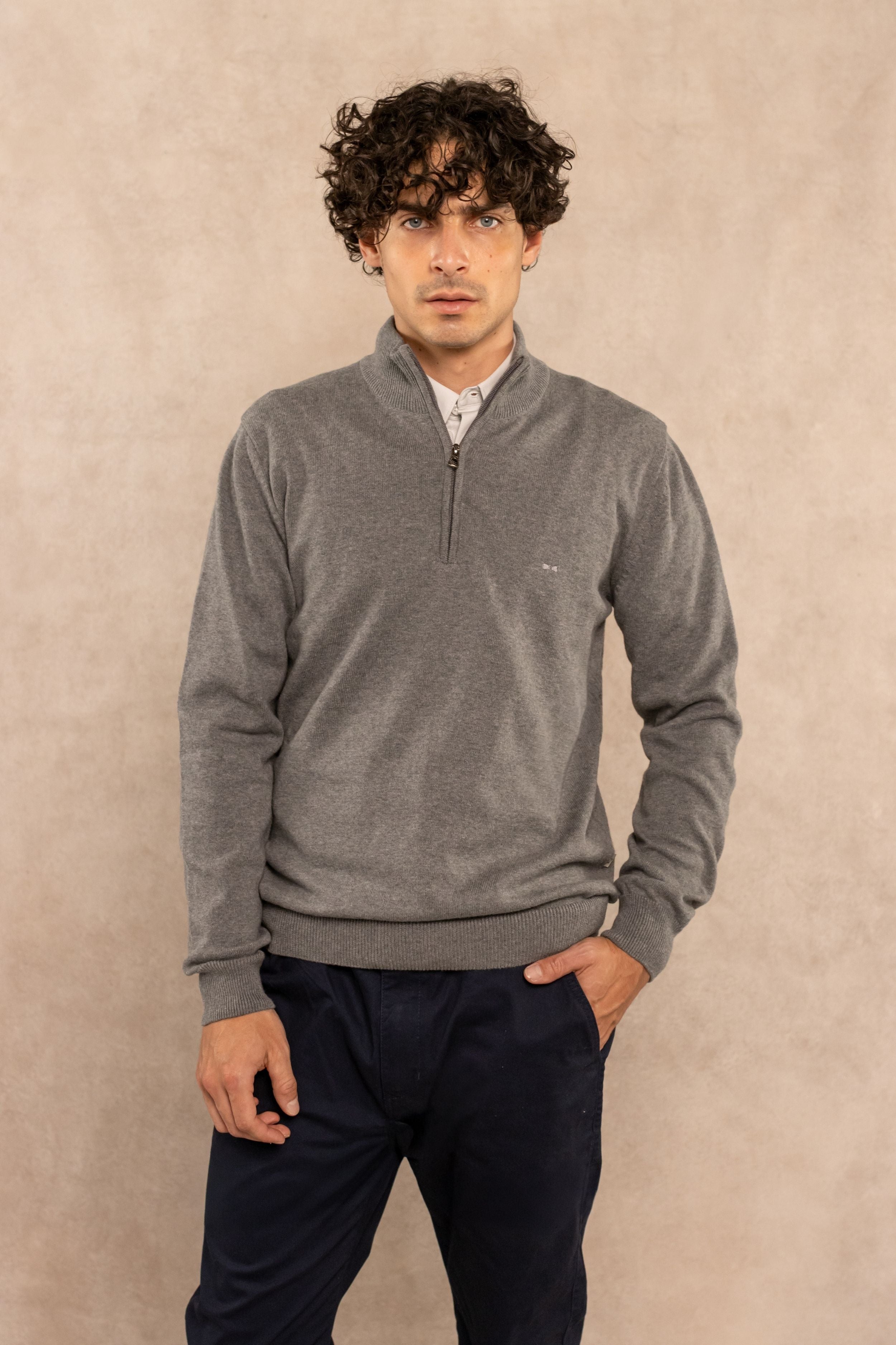 Halzip Algodon Peinado Antiarrugas Gris Medio