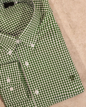 Camisa antimanchas Popelina Cuadros Verde Oscuro Lugano para hombre marca DANTE tallaje regular fit foto producto