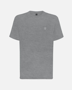 Camiseta Performance Gris Jaspe antiarrugas para hombre marca DANTE tallaje regular fit foto mockup