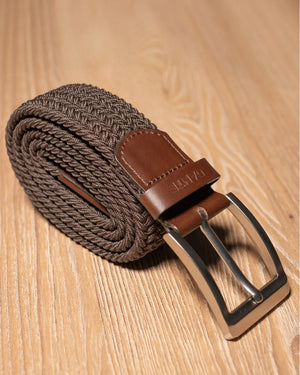 Cinturón Elástico café Oscuro para hombre marca DANTE foto cinturón