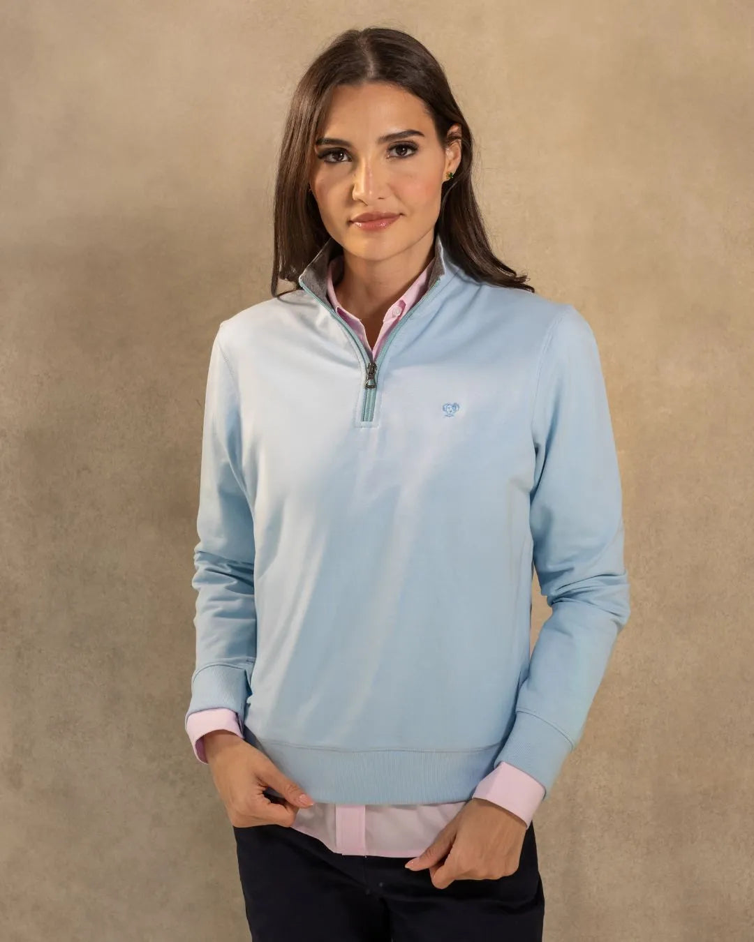 Halfzip Paris Antimanchas De Mujer Azul Celeste