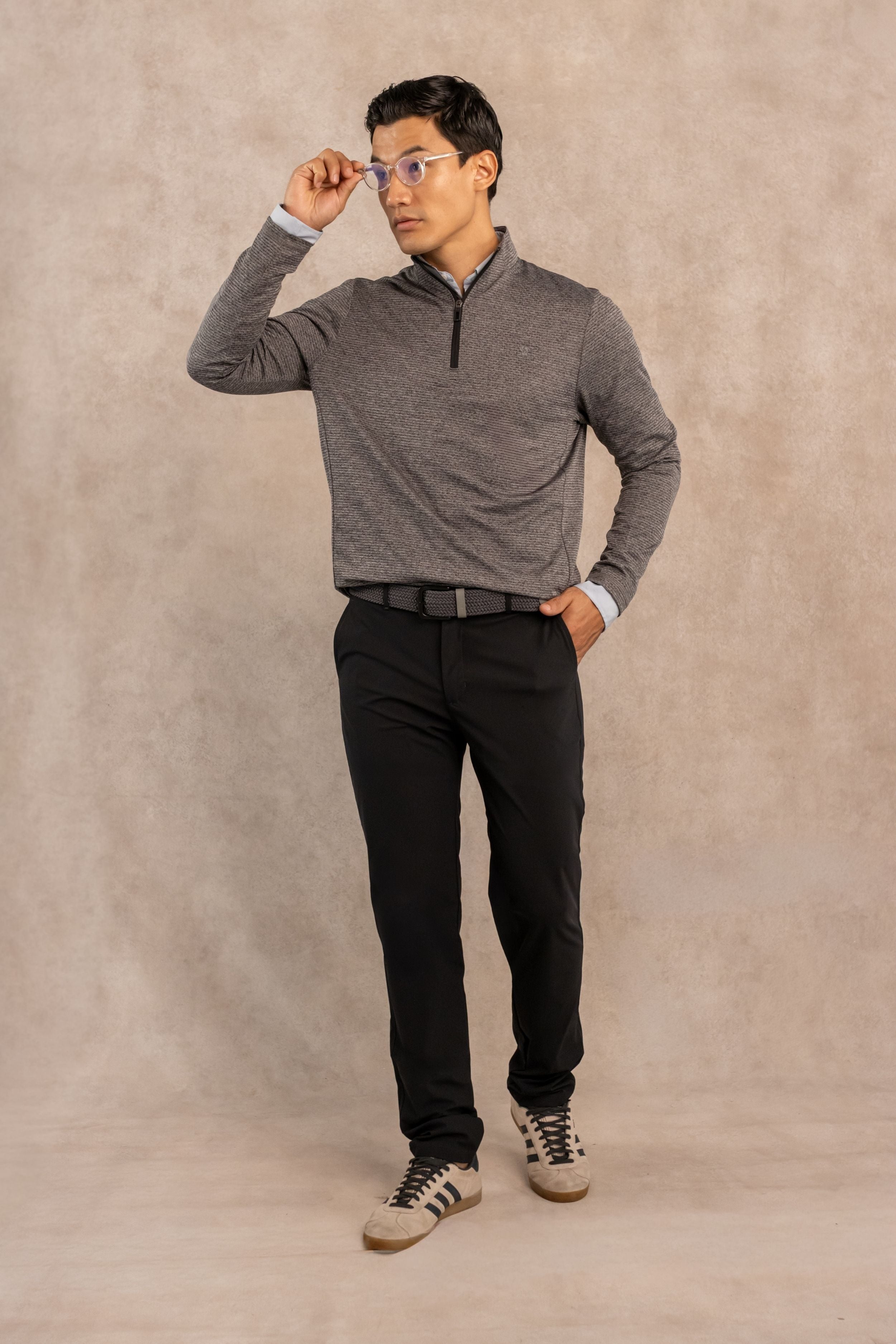 Halfzip Performance Gris Oscuro