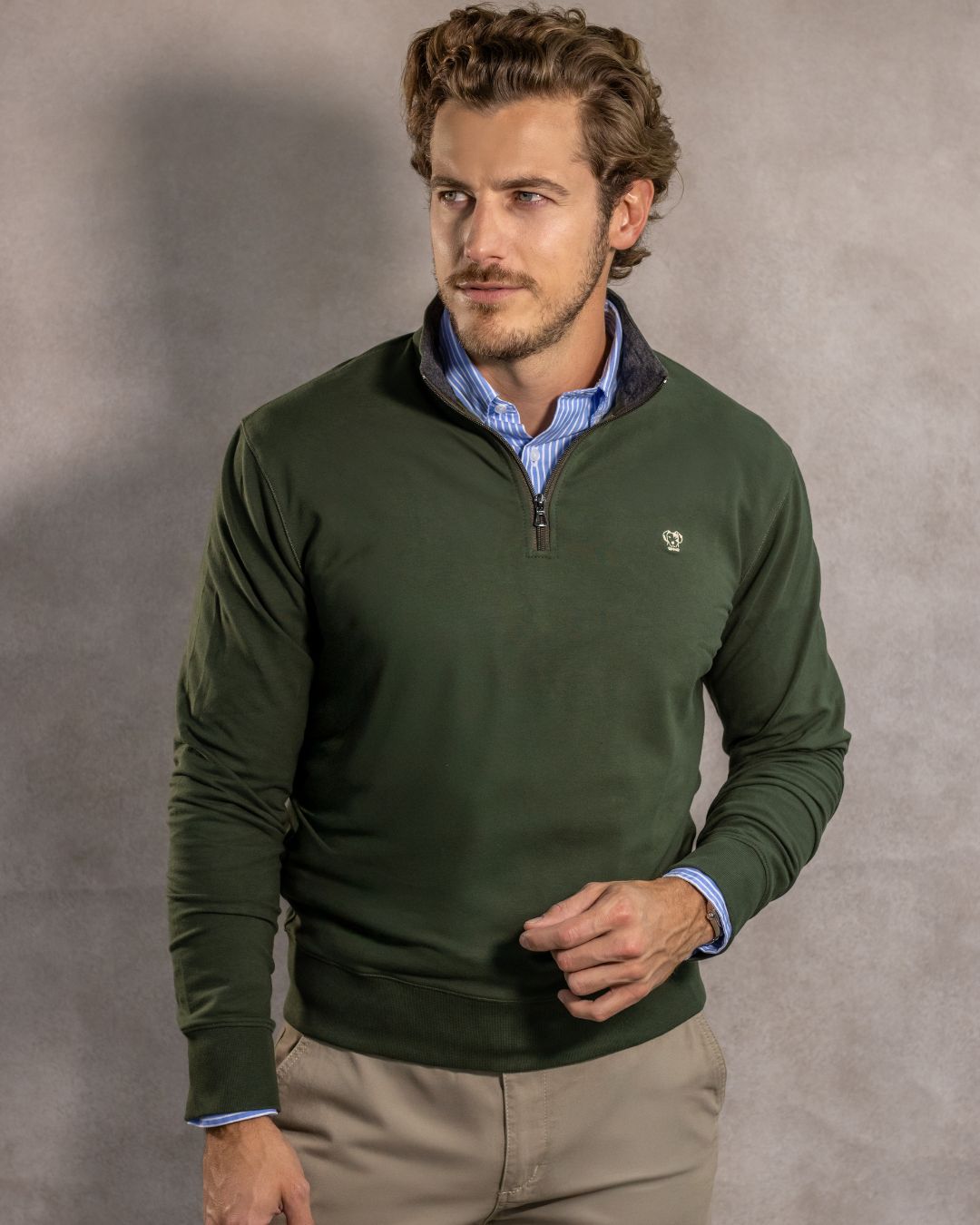 Halfzip Viana Antimanchas Verde Militar