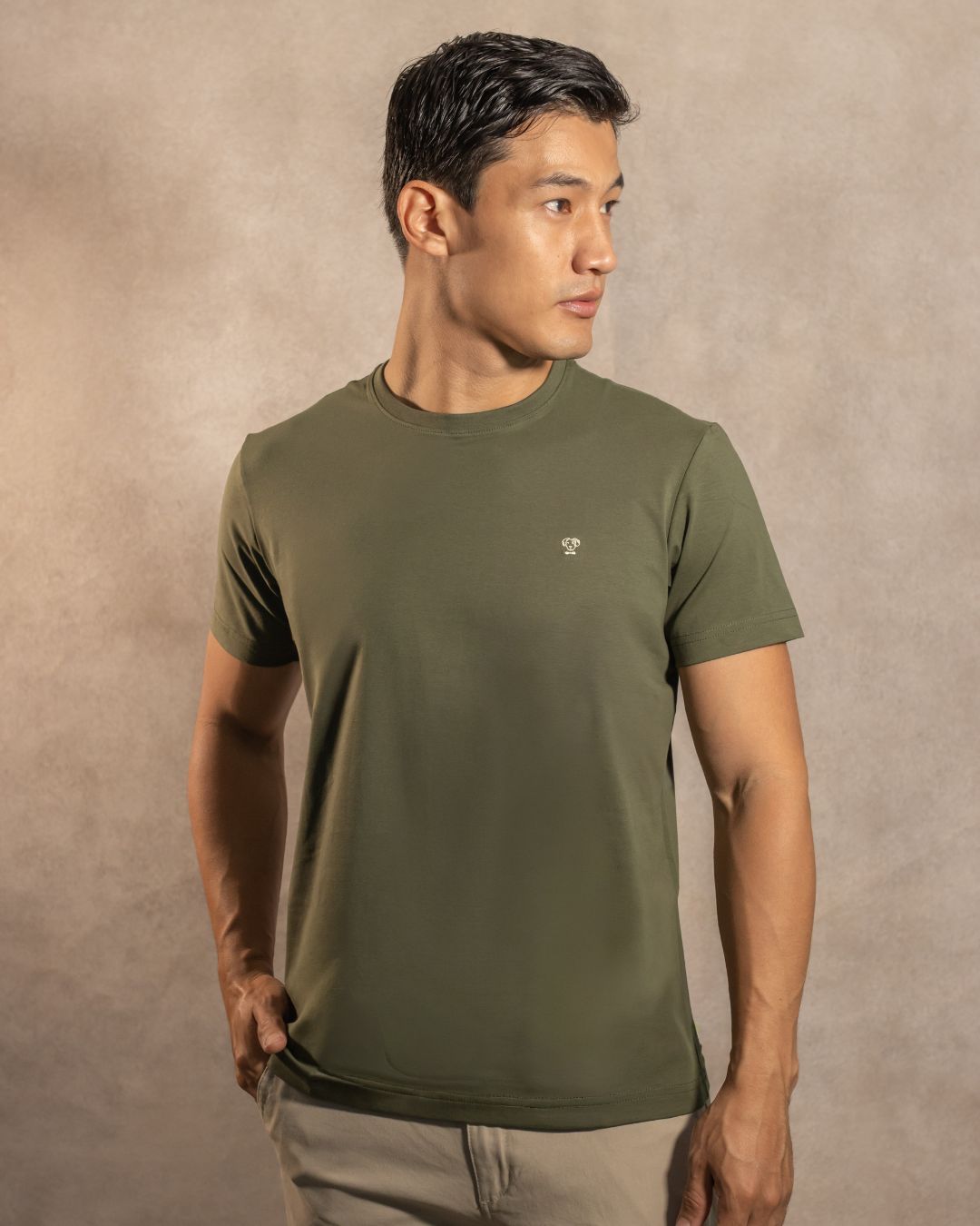 T-Shirt Antimanchas Verde Militar - Talla Regular