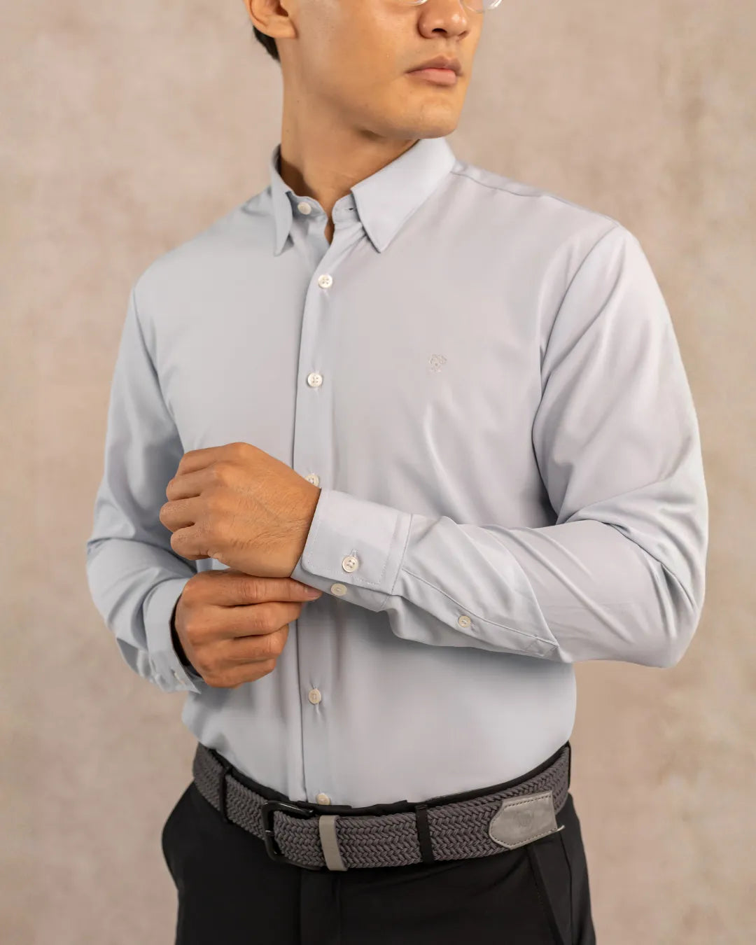 Camisa Performance Antiarrugas Gris Stone