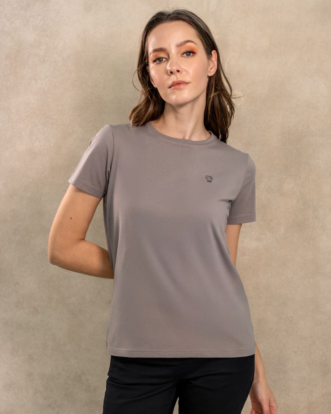 T-Shirt Antimanchas de Mujer Gris Claro - Talla Regular