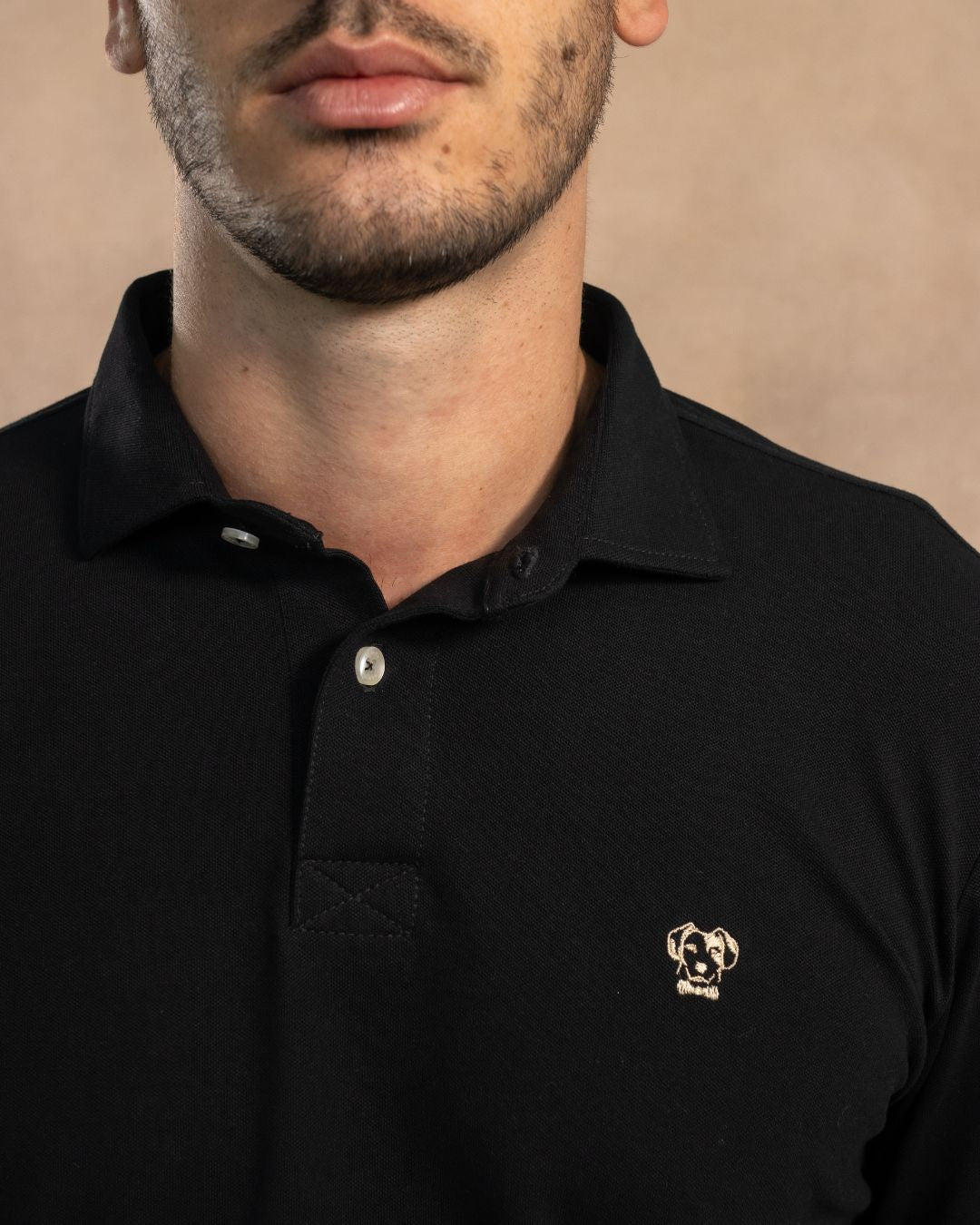 Polo Antimanchas Manga Larga Negro