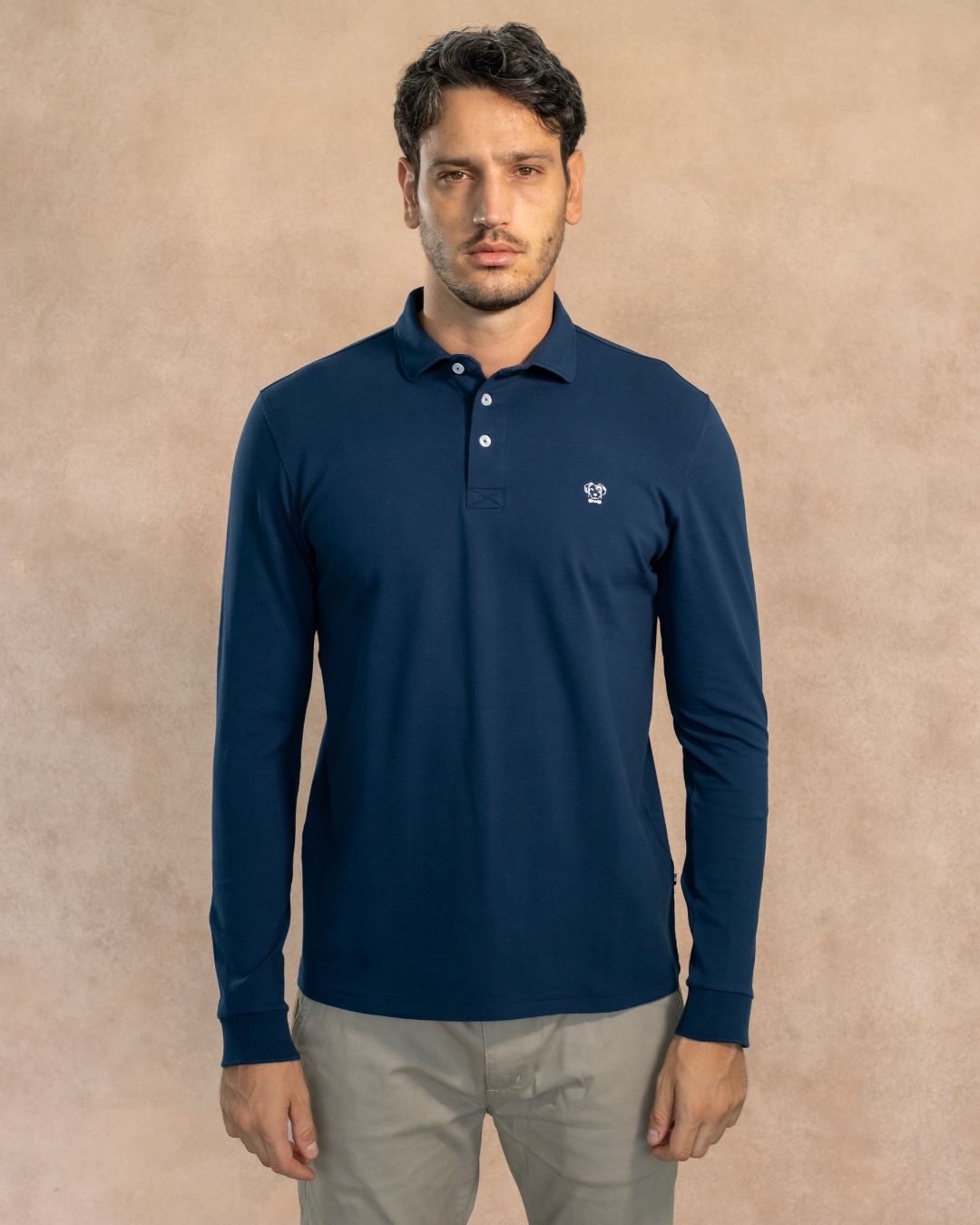 Polo Antimanchas Manga Larga Azul Navy