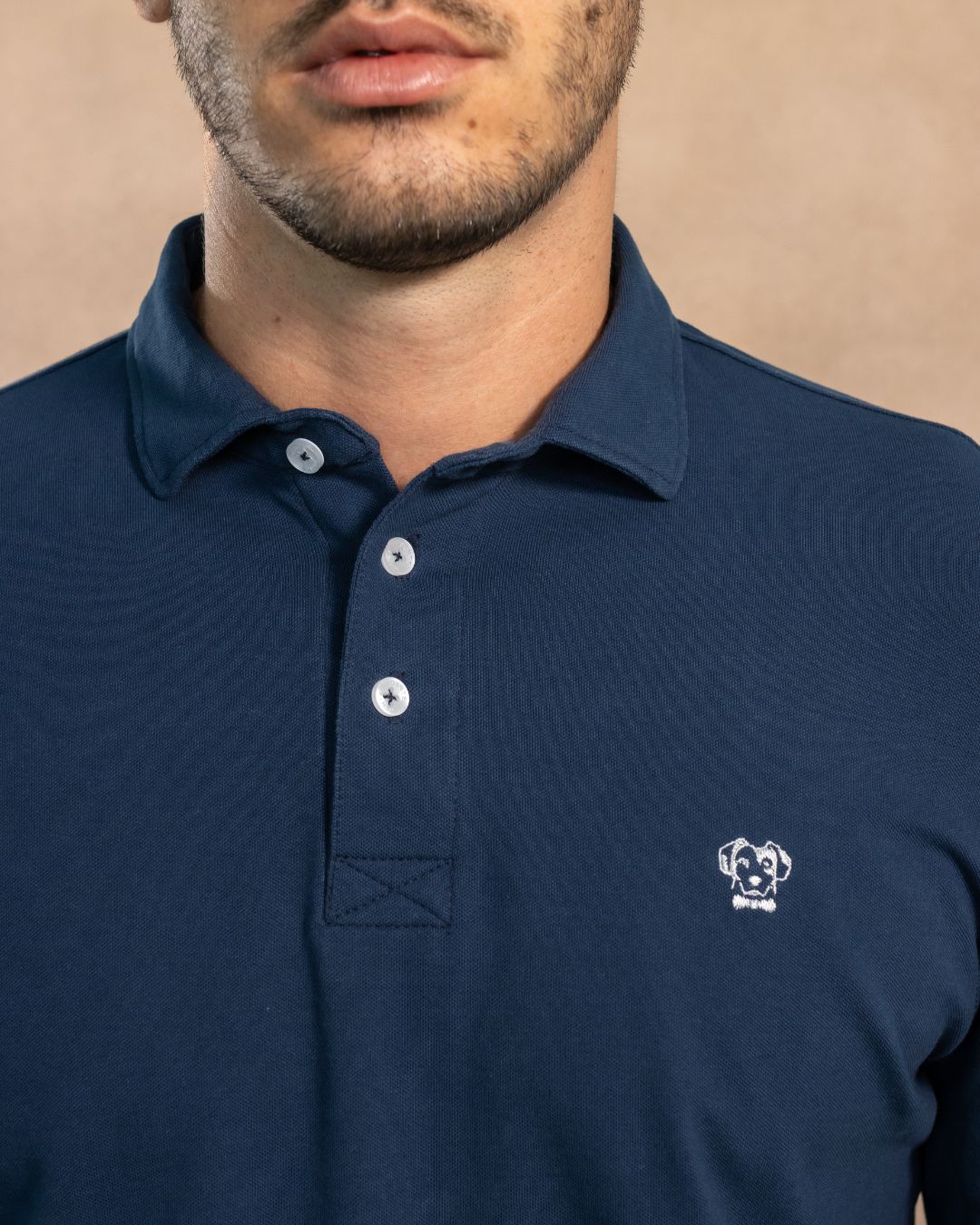 Polo Antimanchas Manga Larga Azul Navy