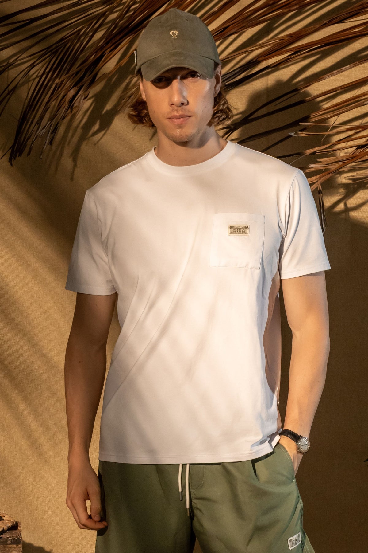 T-shirt Blanca Bolsillo Surf