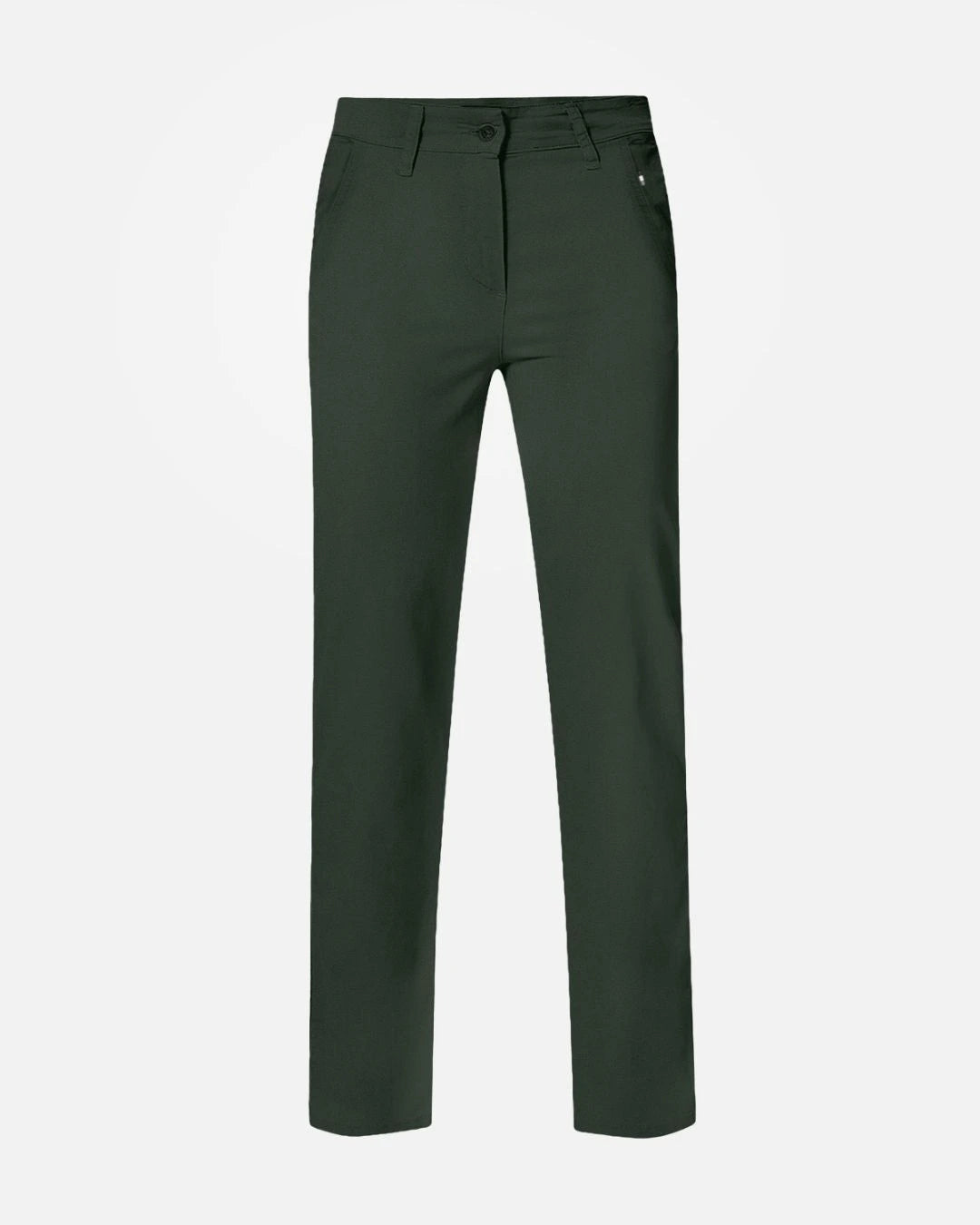 Pantalón elástico chino color verde militar para mujer marca DANTE foto de mockup