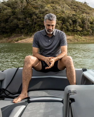 Polo Performance Antiarrugas Gris Jaspe hombre marca DANTE tallaje regular fit foto lifestyle2