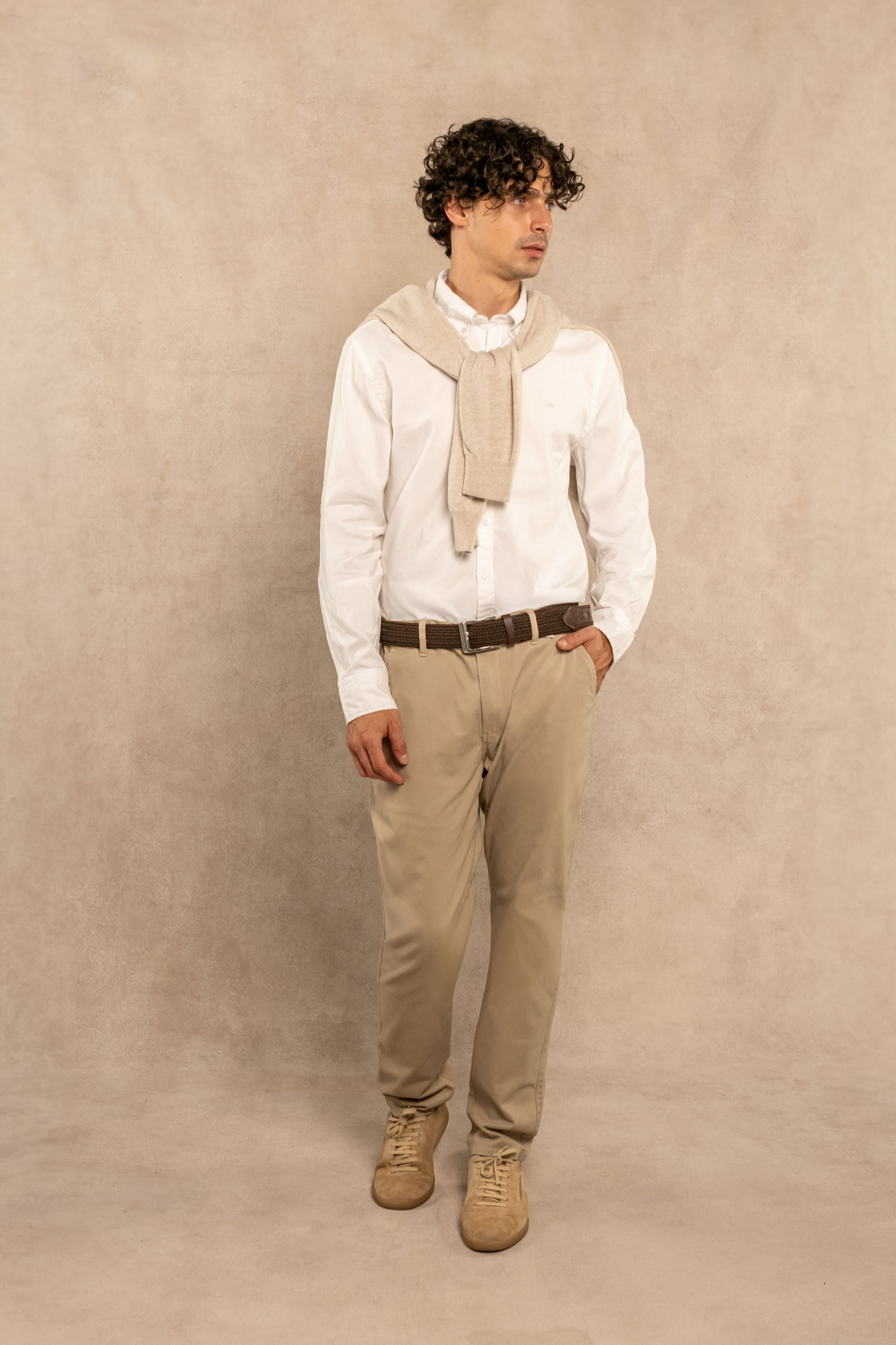 Camisa Antimanchas Oxford Blanco Logo Combinado