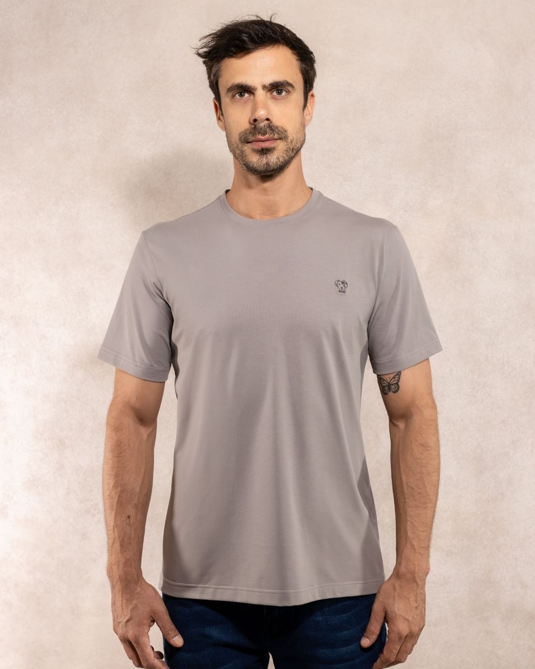 Camiseta Antimanchas Gris Claro - Talla Regular