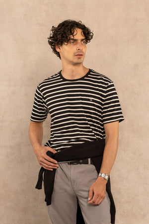 T-shirt Antimanchas Rayas Negro y blanco