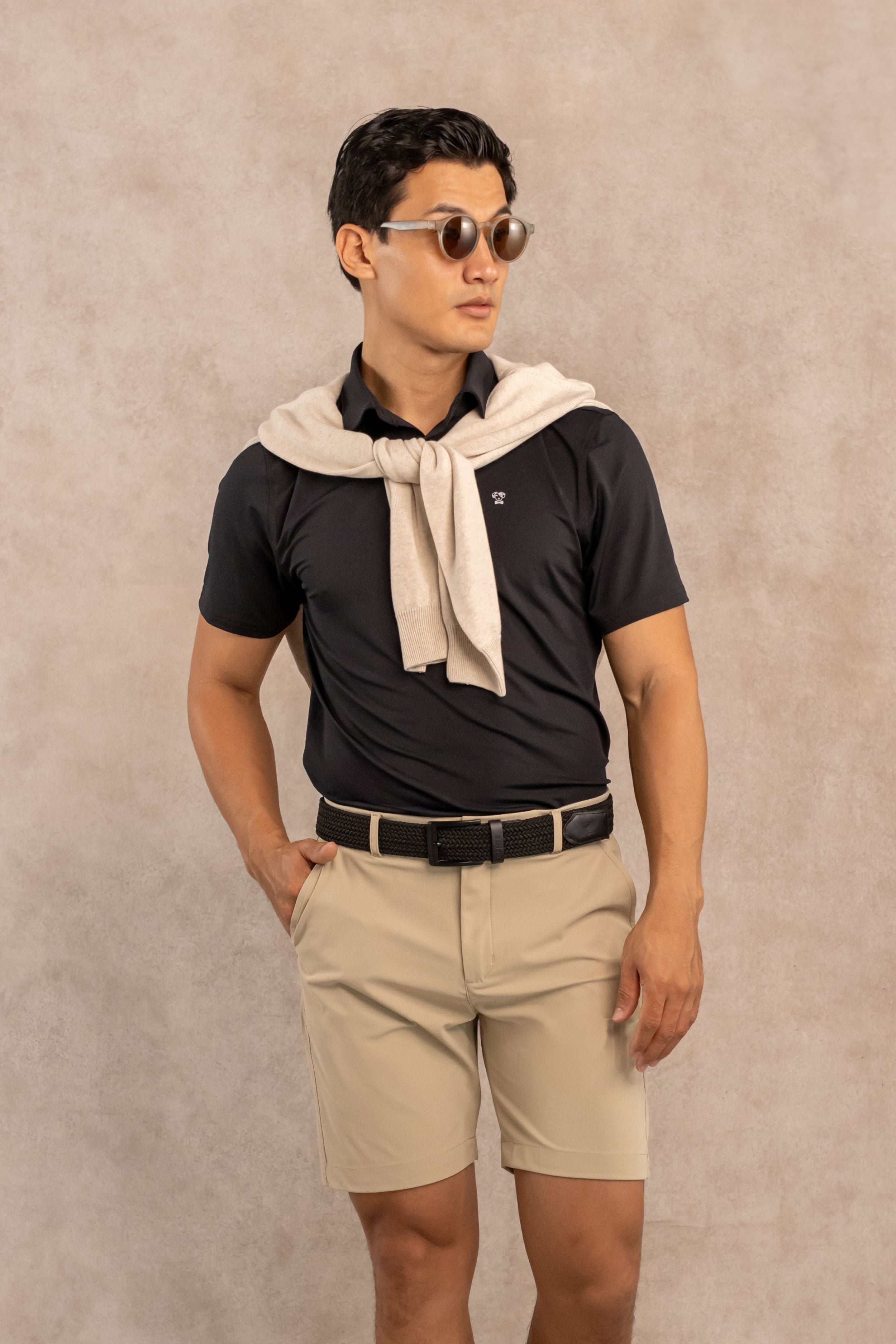 Polo Performance Antiarrugas Negro