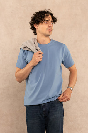 T-Shirt Antimanchas Azul Chino - Talla Regular