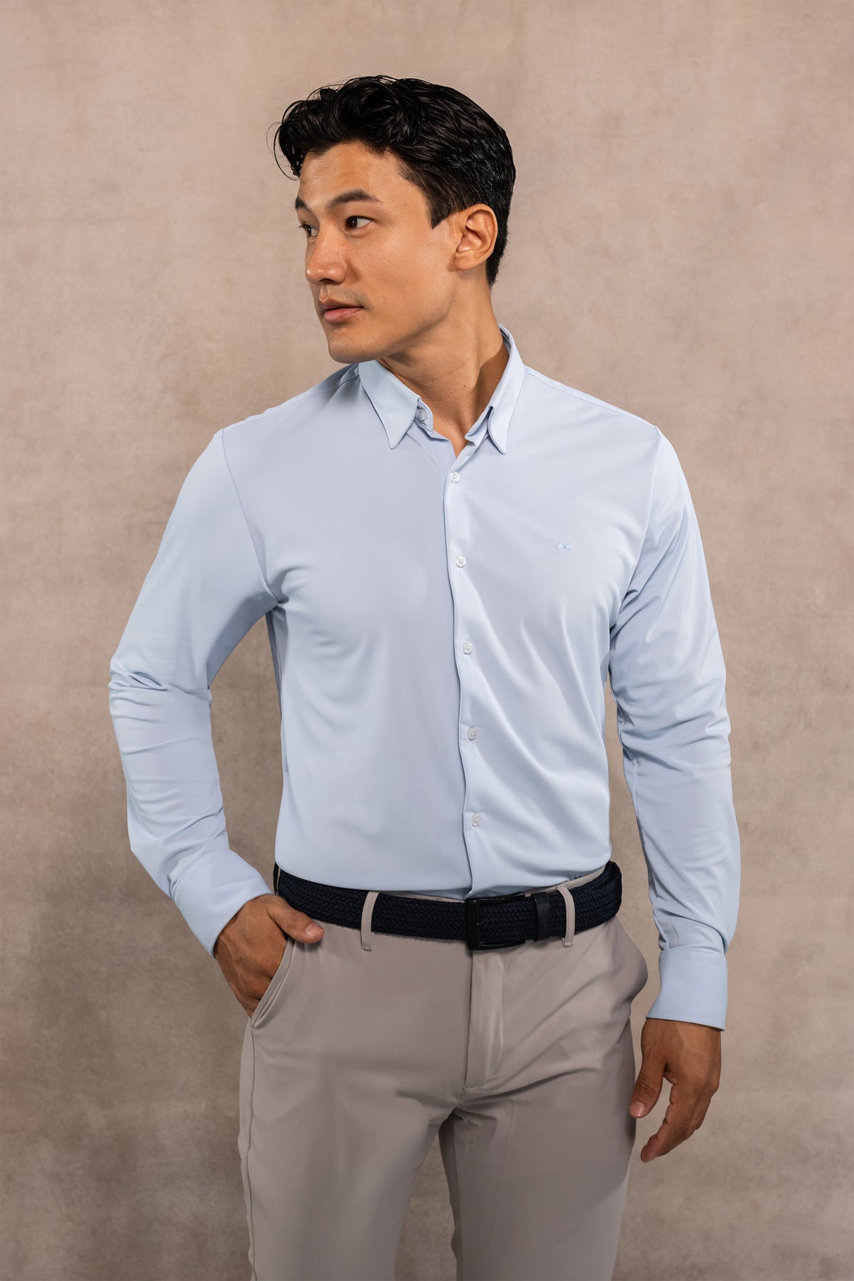 Camisa Performance Oxford Azul Claro