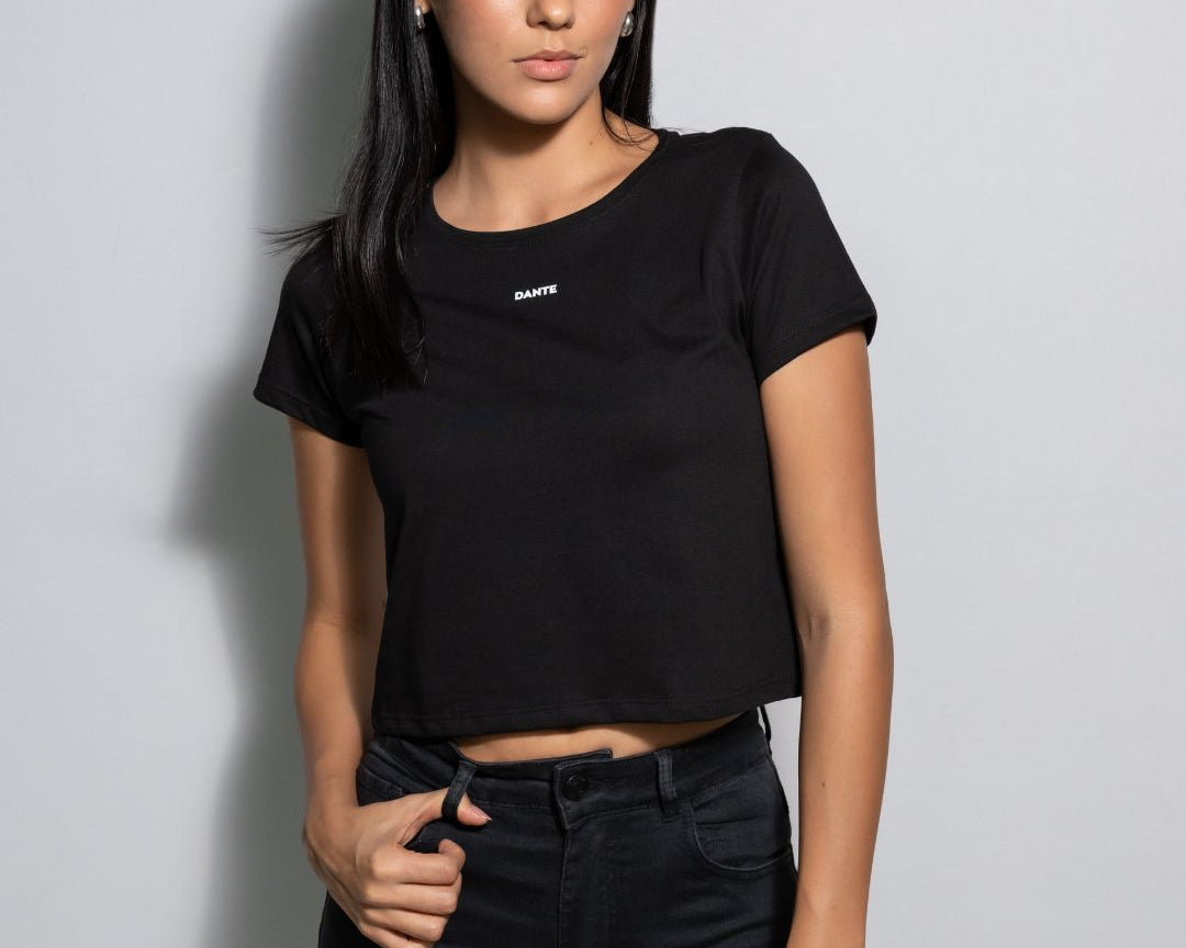 crop top Antimanchas negro para mujer de DANTE