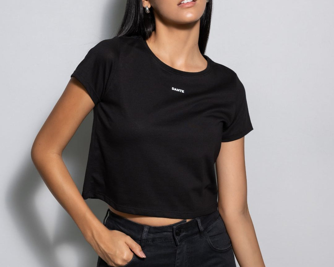 crop top Antimanchas negro para mujer de DANTE