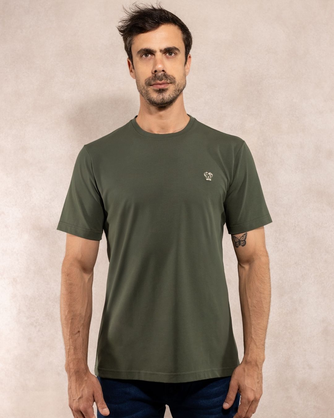 Camiseta Antimanchas Verde Militar - Talla Regular