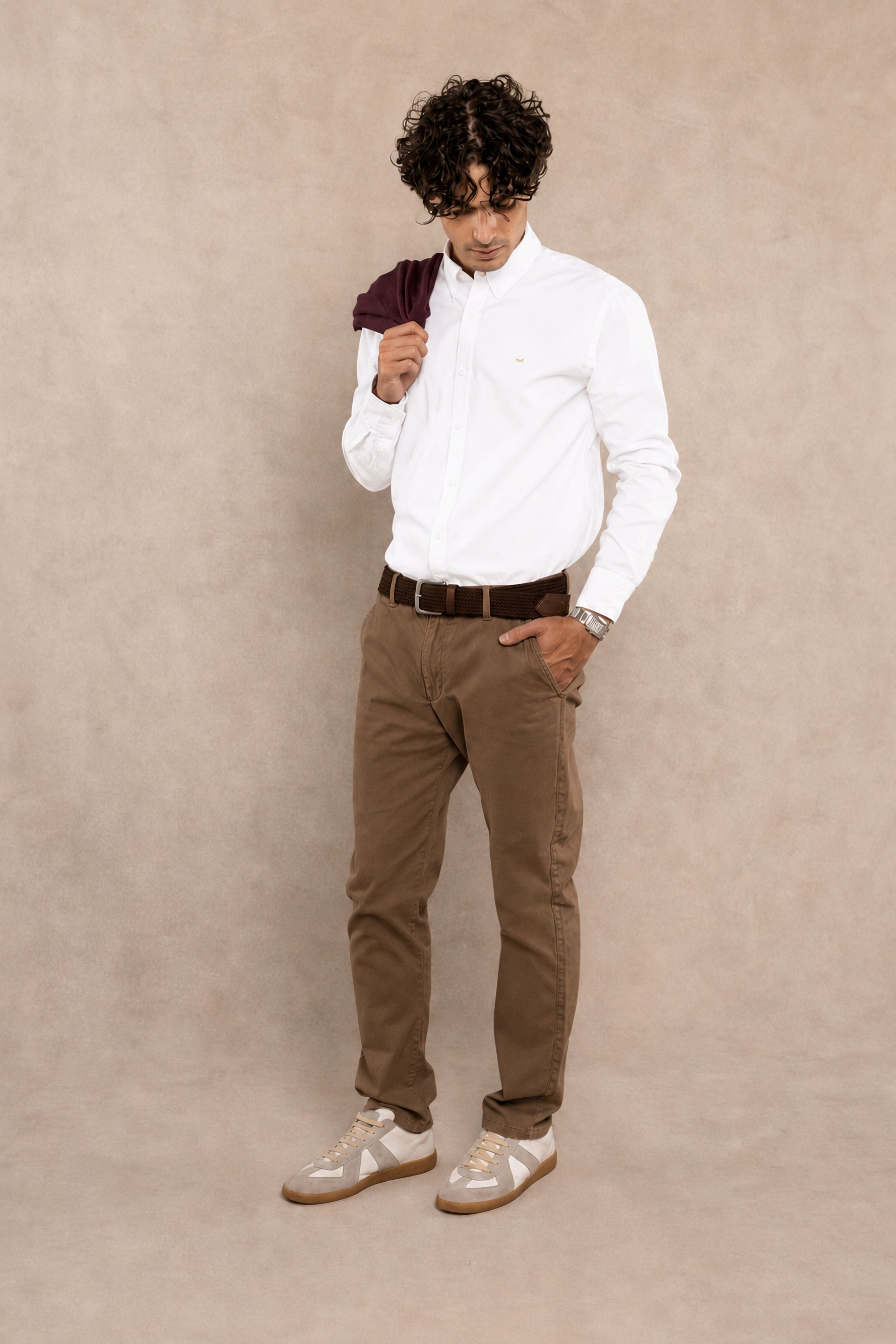 Camisa Antimanchas Oxford Blanco Logo Combinado