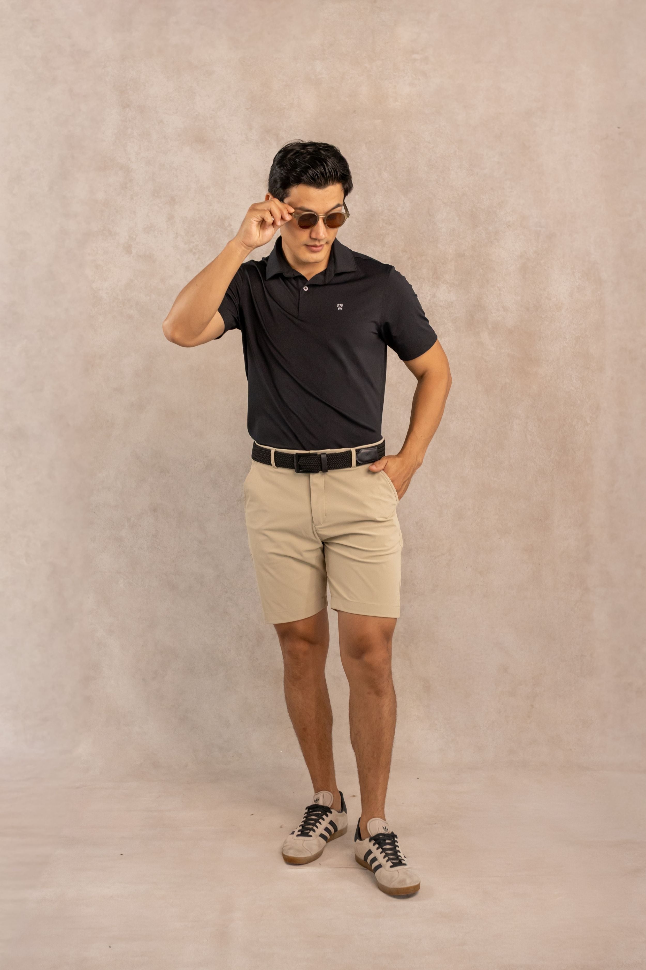 Polo Performance Antiarrugas Negro