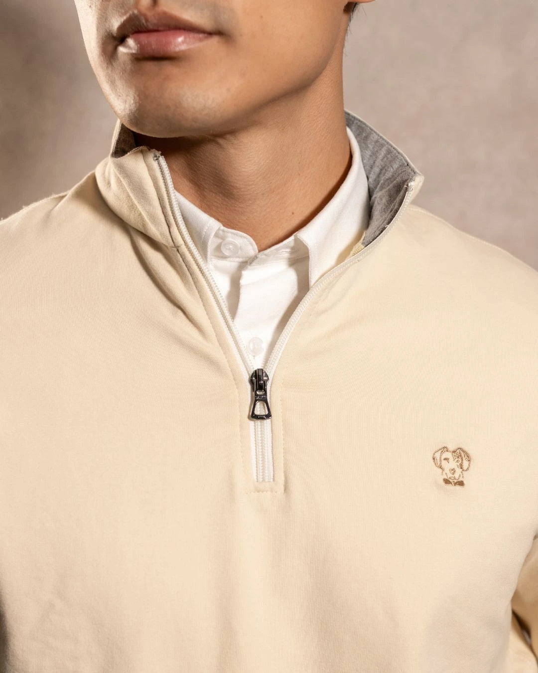 Halfzip Antimanchas Marfil