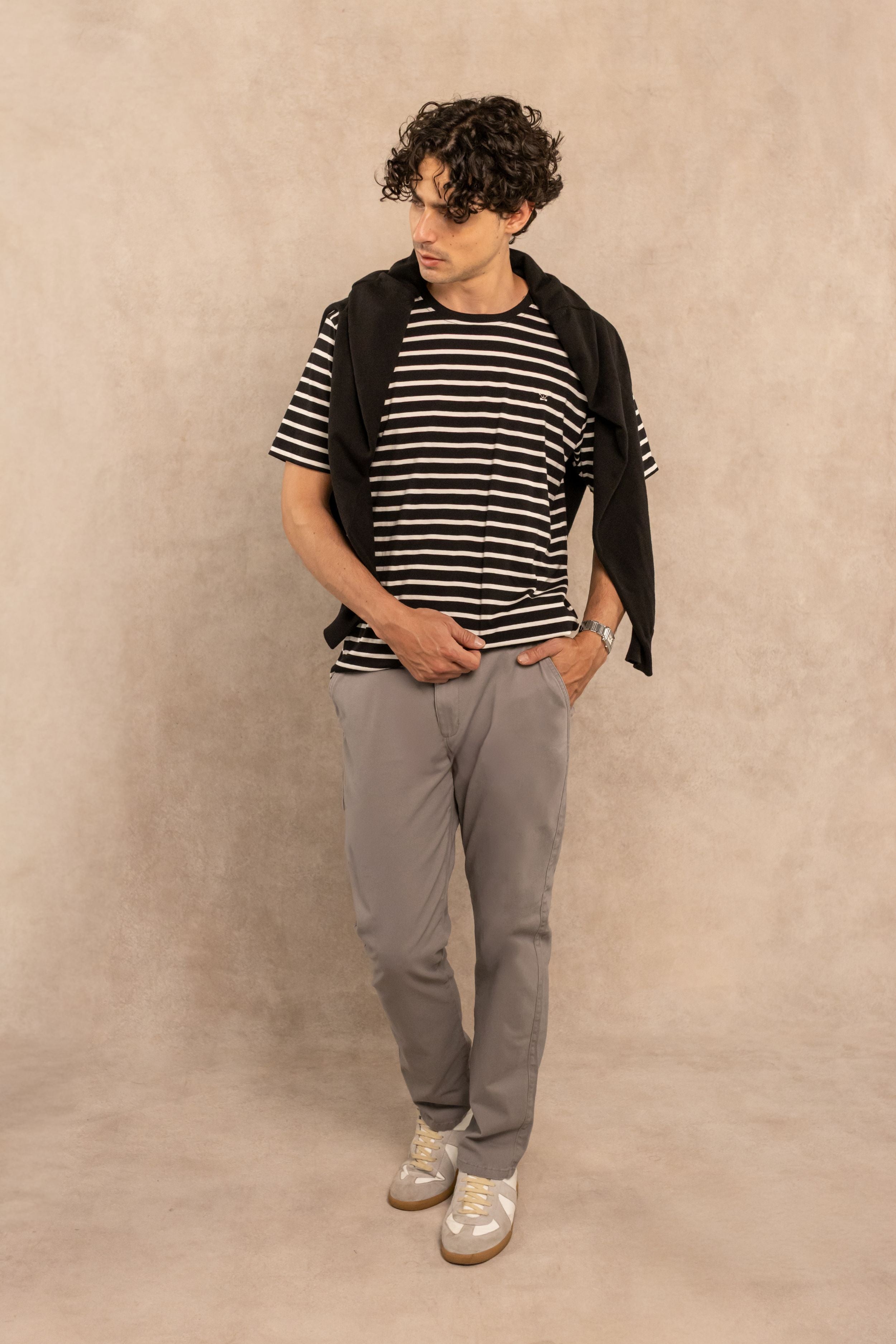 T-shirt Antimanchas Rayas Negro y blanco