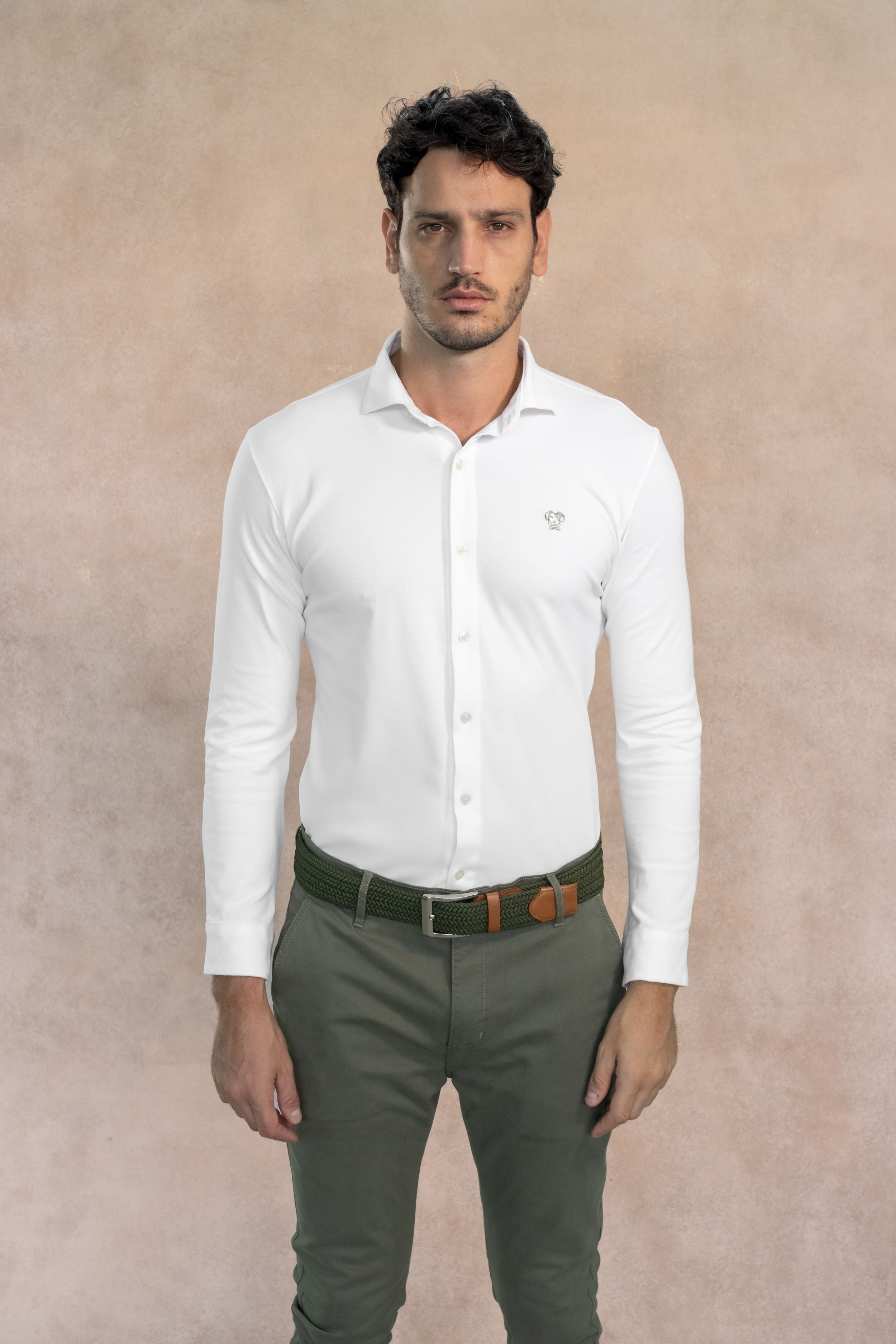 Camisa Antimanchas Piqué Ivory