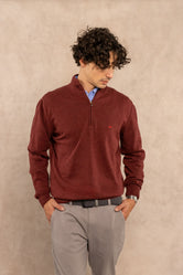 Halfzip Algodon Peinado Antiarrugas Vintage Wine