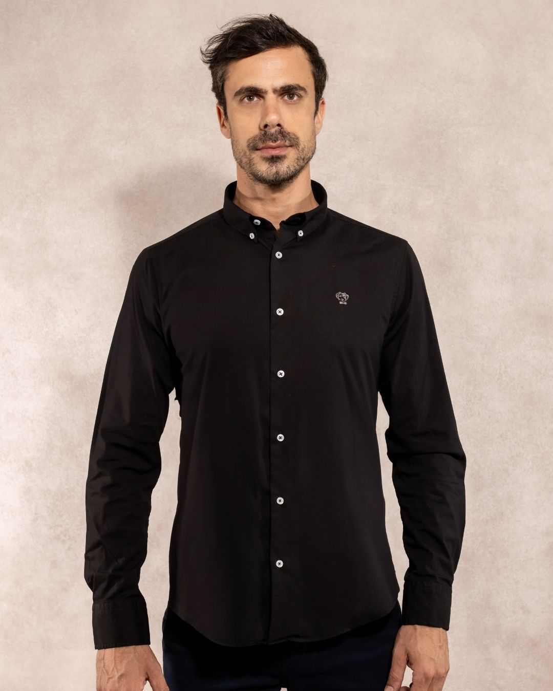 Camisa Antimanchas Popelina Negra - Talla Regular