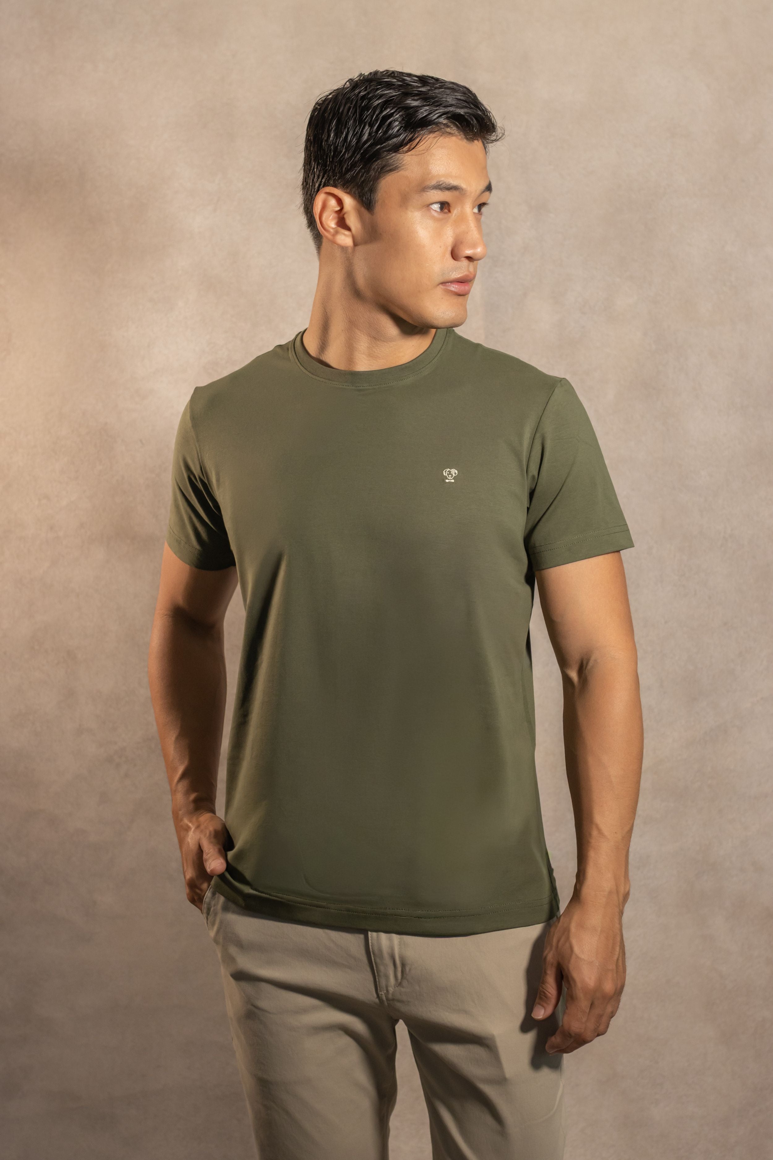 T-Shirt Antimanchas Verde Militar - Talla Regular