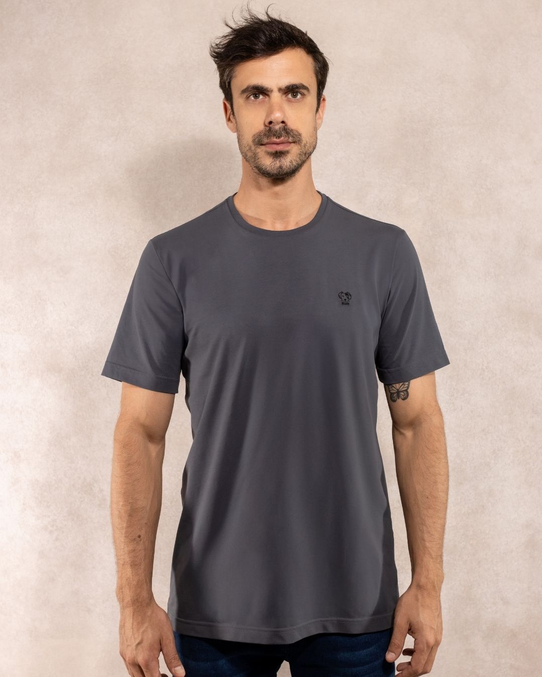 Camiseta Antimanchas Gris Oscuro - Talla Regular