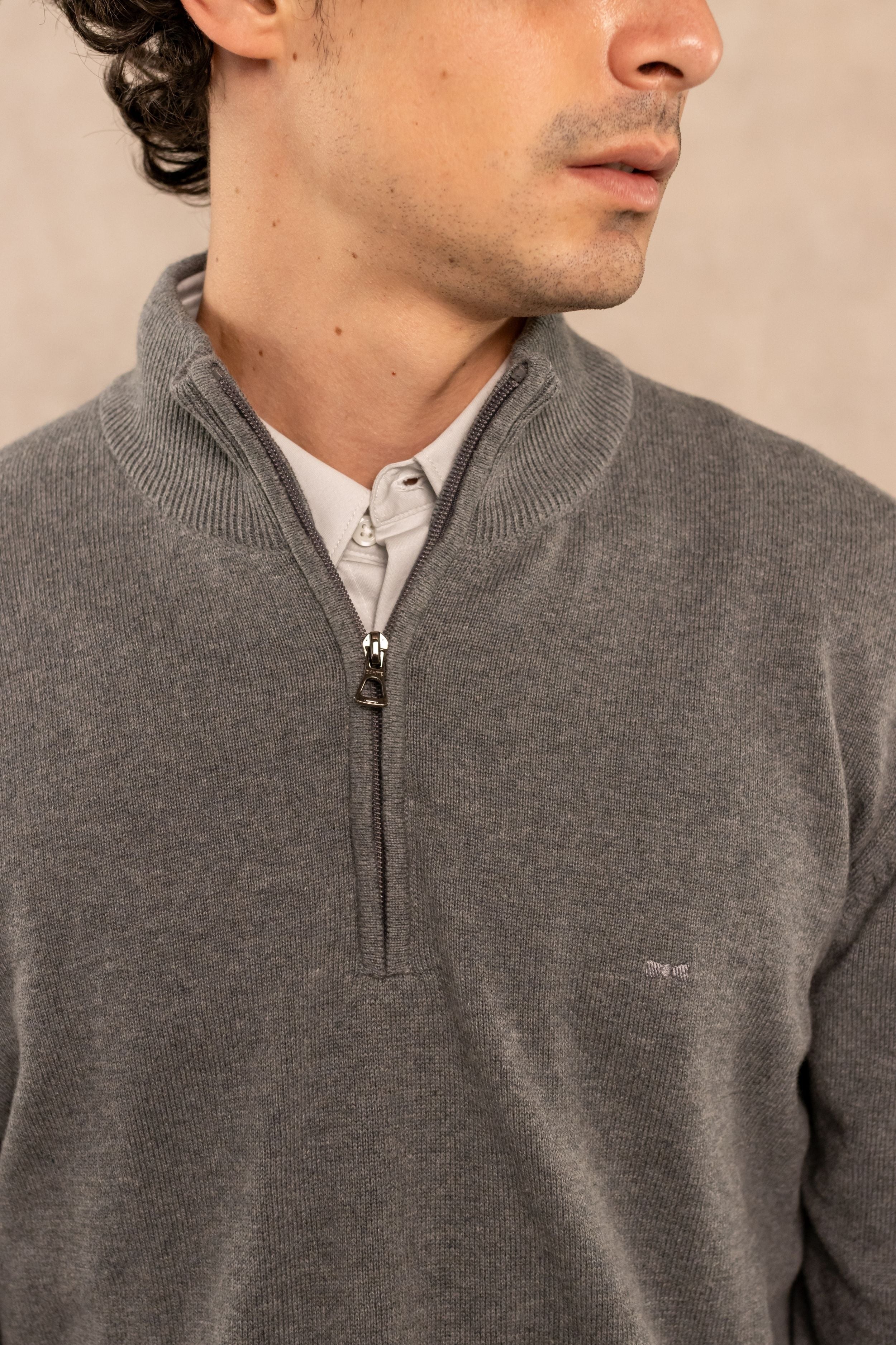 Halzip Algodon Peinado Antiarrugas Gris Medio
