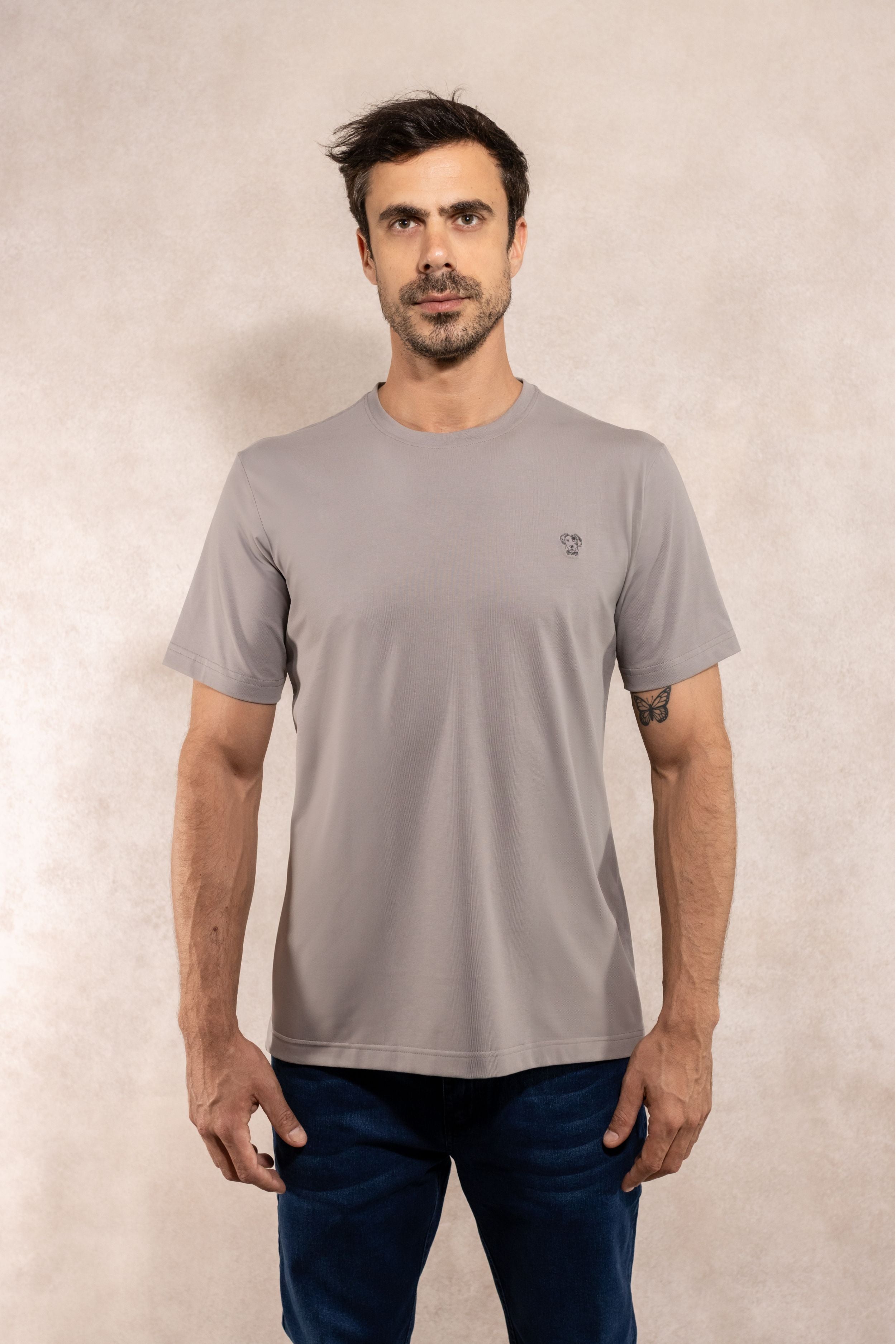 T-Shirt Antimanchas Gris Claro - Talla Regular