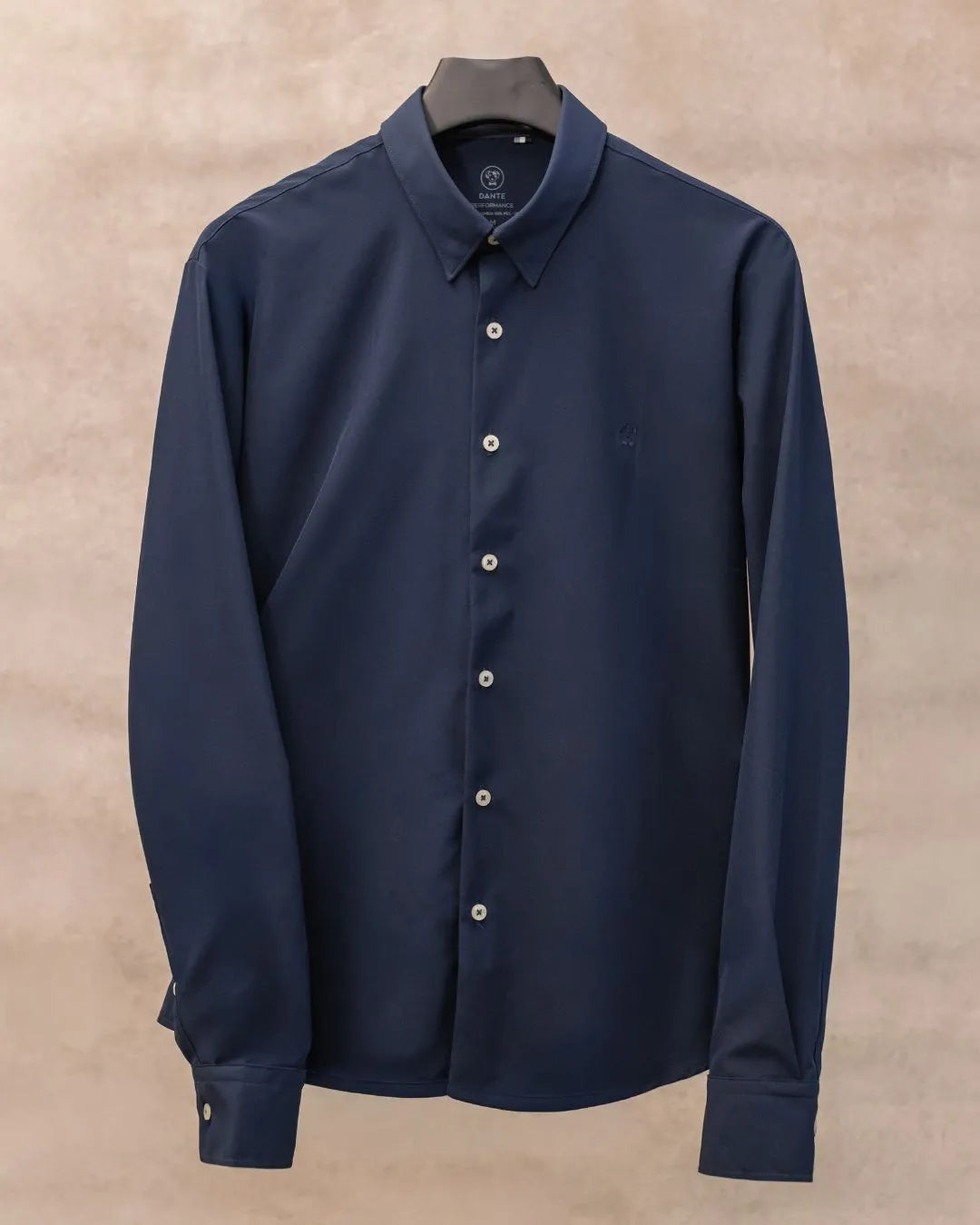 Camisa Performance Antiarrugas Azul Oscuro