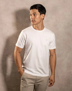 T-Shirt Antimanchas Blanco Logo Gris - Talla Regular