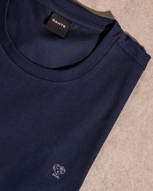 Camiseta antimanchas Dark Blue hombre marca DANTE tallaje regular fit foto close