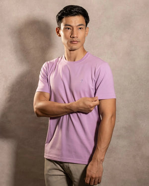 Camiseta antimanchas Lila hombre marca DANTE tallaje regular fit foto modelo2