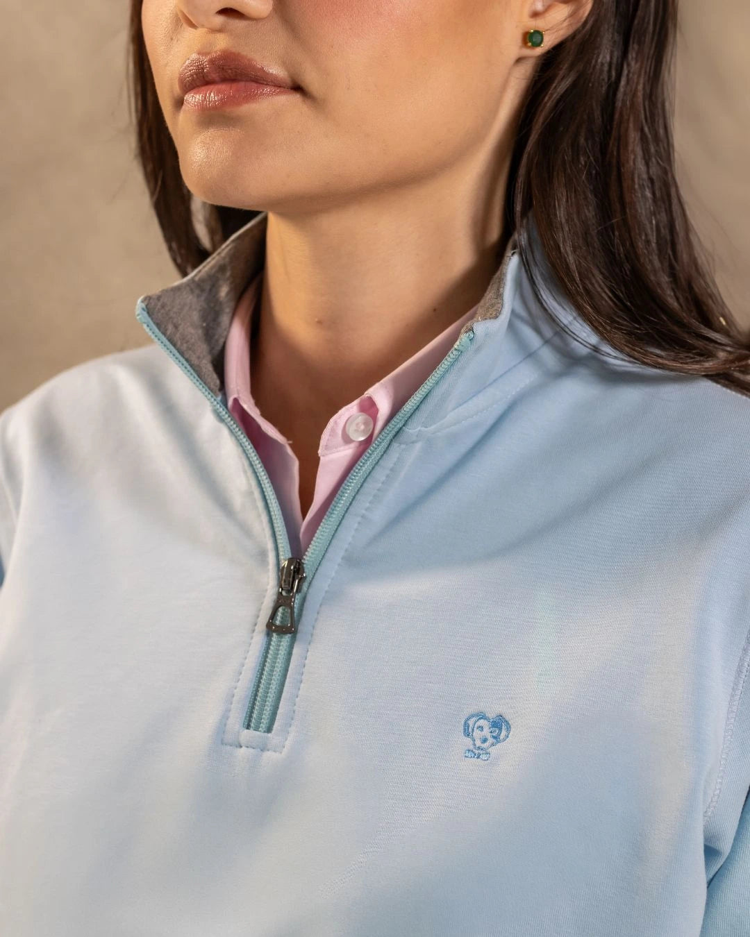 Halfzip Paris Antimanchas De Mujer Azul Celeste