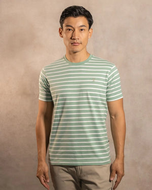 Camiseta Antimanchas Rayas Verde Sage