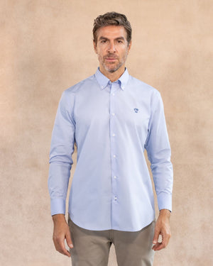 Camisa Antimanchas Popelina Light Blue - Talla Regular