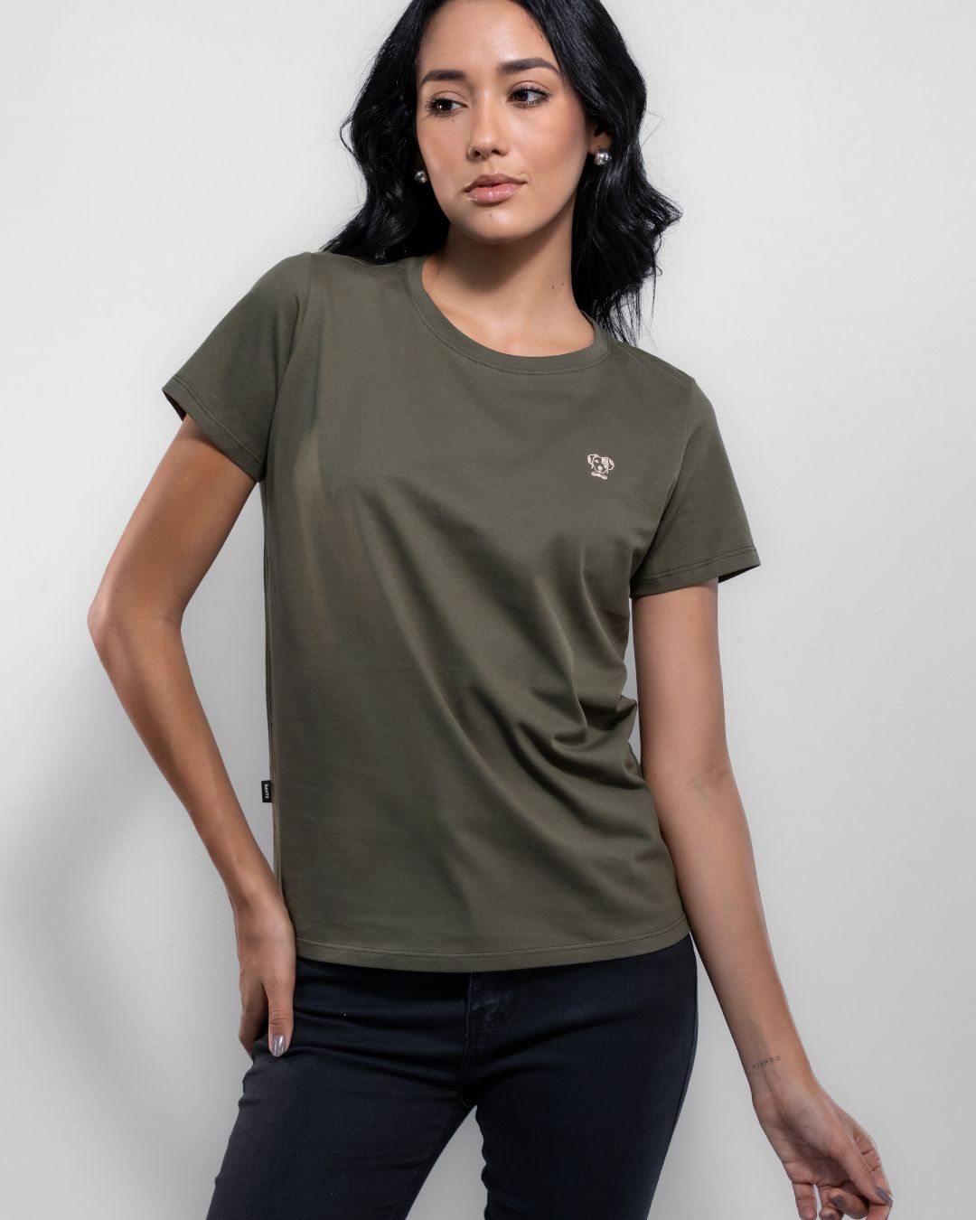 Camiseta Antimanchas de Mujer Verde Militar